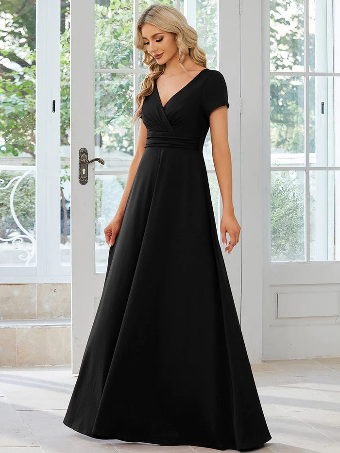 Simple Pleated Empire Waist A-Line Bridesmaid Dress – LD Dress