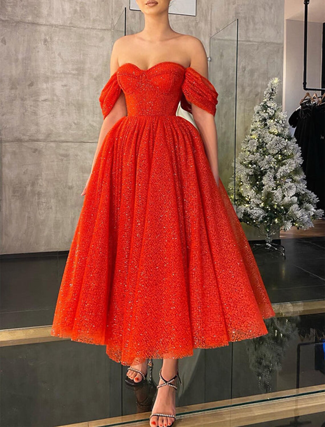 A-Line Prom Dresses Corsets Dress Wedding Party Birthday Tea Length Sl