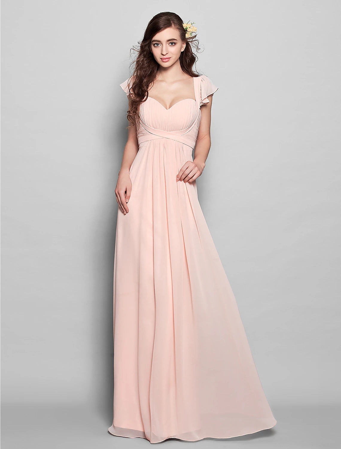 Sheath/Column Straps Sweetheart Pleated Floor-Length Bridesmaid Dresses