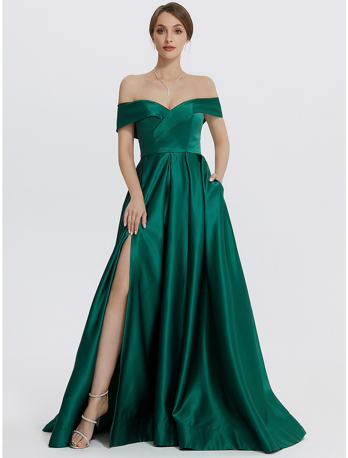 A-Line Evening Gown Elegant Dress Formal Prom Floor Length Sleeveless