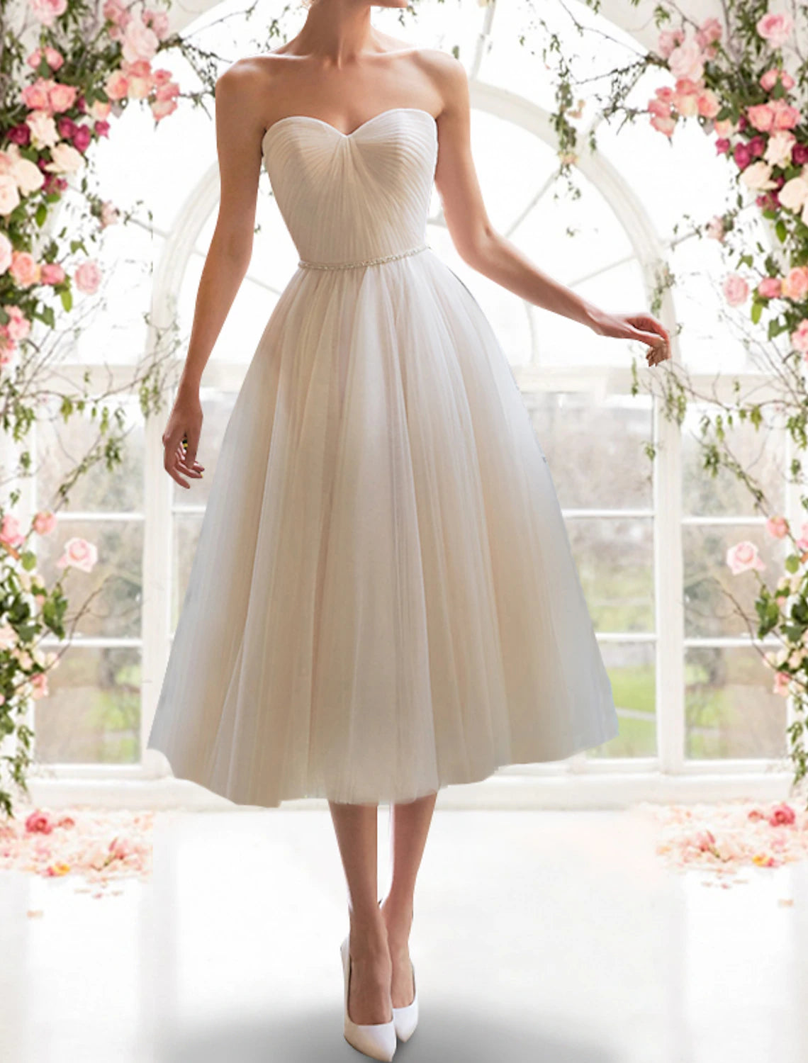 Reception Little White Dresses Wedding Dresses A-Line Sweetheart Strap ...