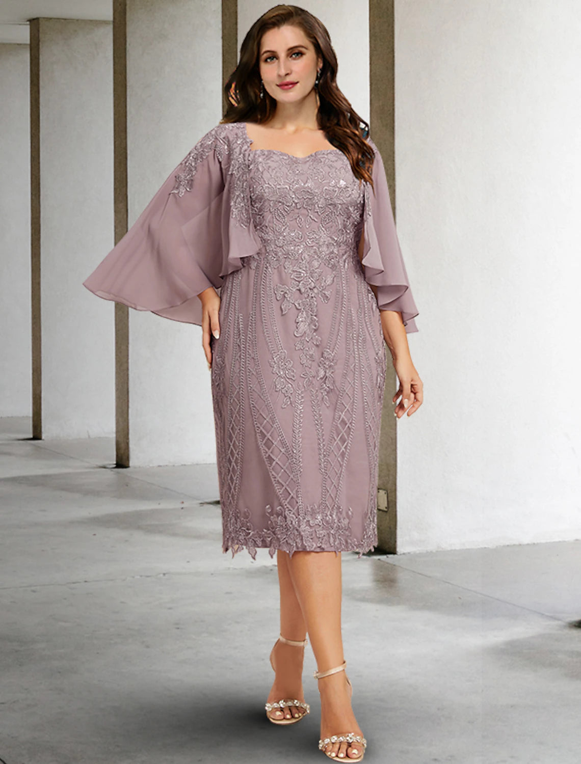 Sheath / Column Mother of the Bride Dresses Plus Size Hide Belly Curve