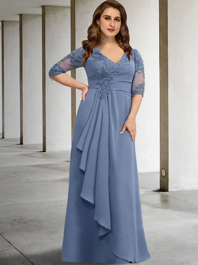 A-Line Plus Size Curve Mother of the Bride Dresses Elegant Dress Forma