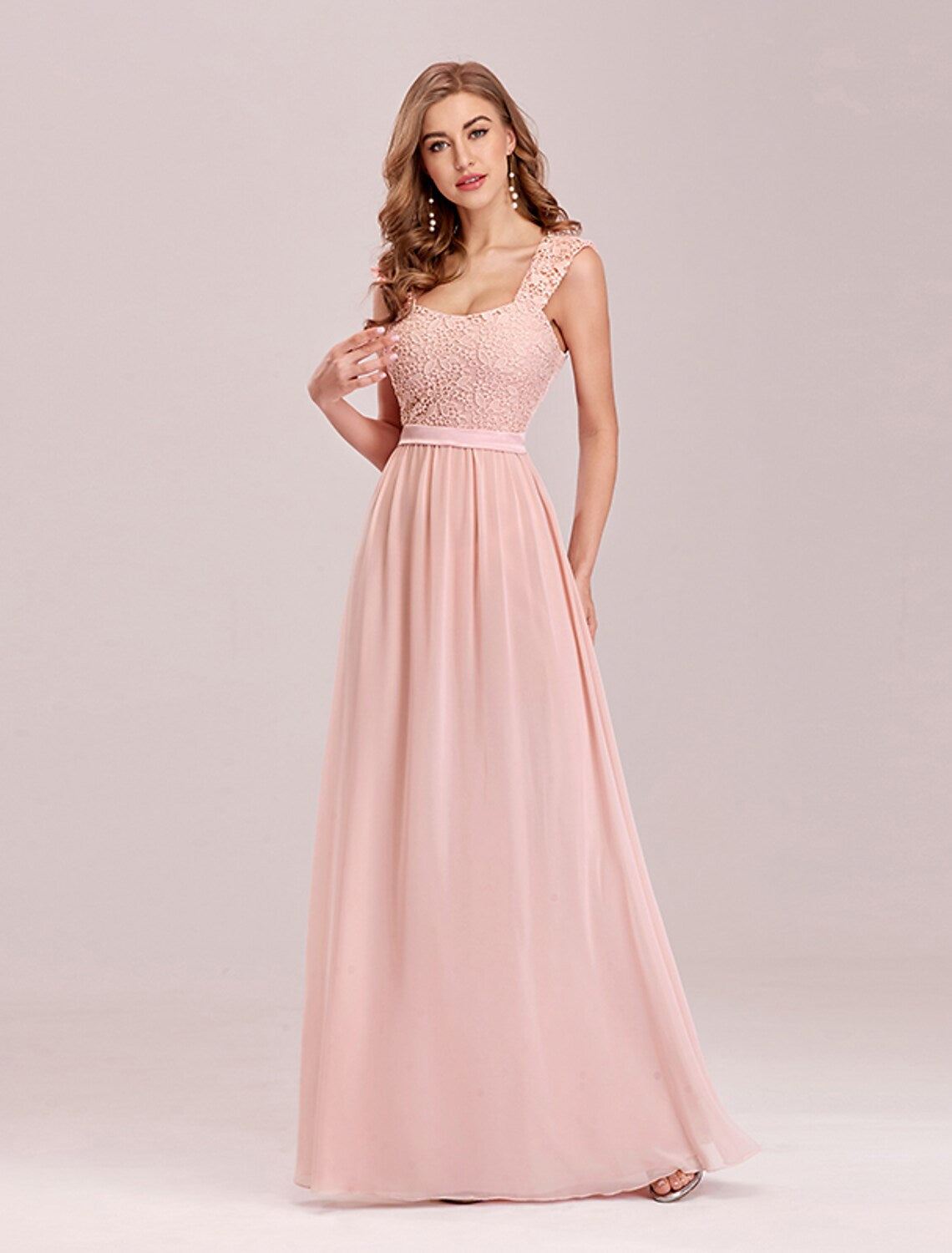 A-Line Elegant Formal Evening Dress Backless Sleeveless Floor Length C