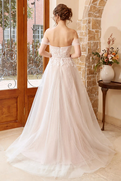 Tattoo chiffon neck hanging and floor length wedding dress