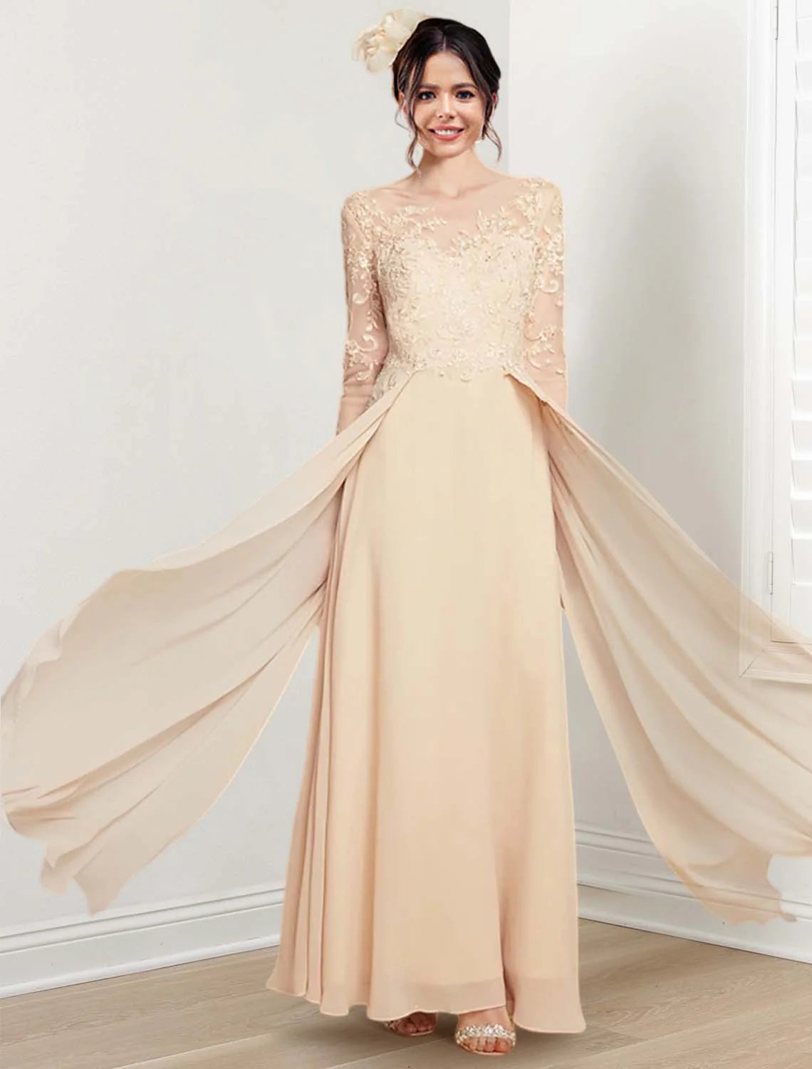 A-line/Princess Jewel Neck Mother of the bride dress