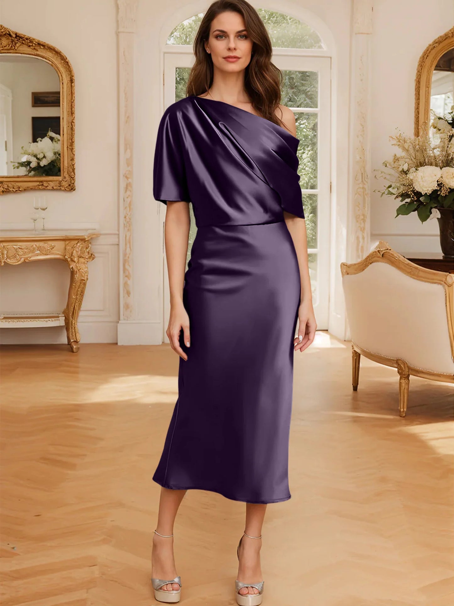 Tight fit/straight shoulder mother of the bride dress