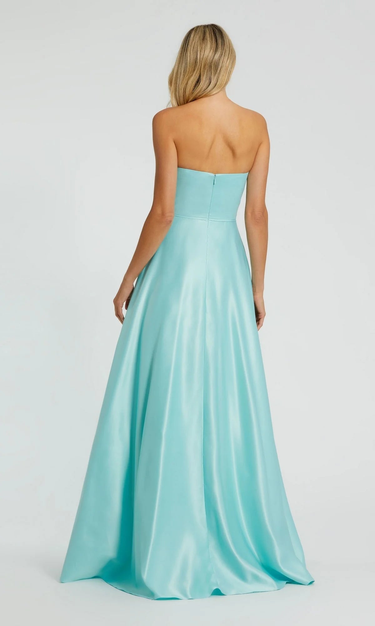 Strapless A-line butterfly condensation back and floor length Prom dress