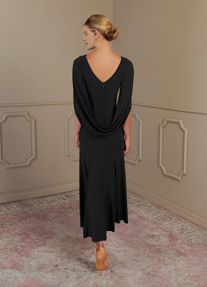 Tight collar luxury knit mother of the bride dress