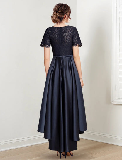 A-line/Princess Jewel Neck Asymmetric Mother of the bride dress