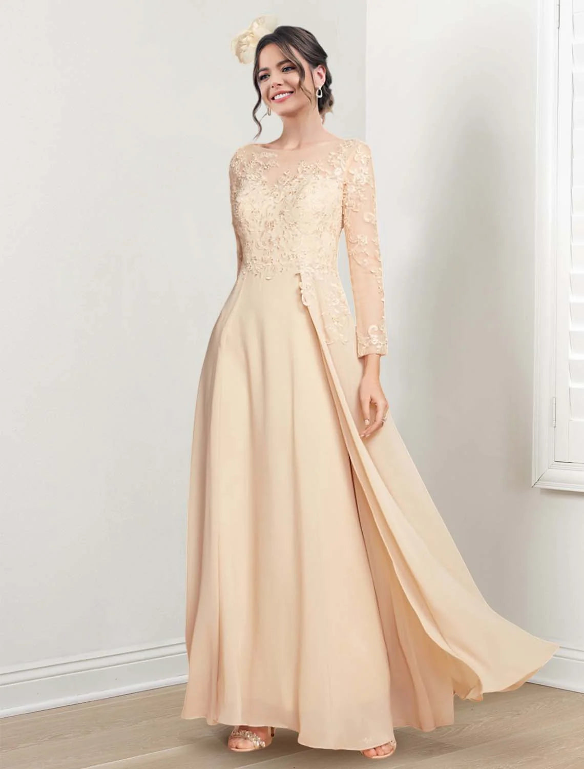 A-line/Princess Jewel Neck Mother of the bride dress