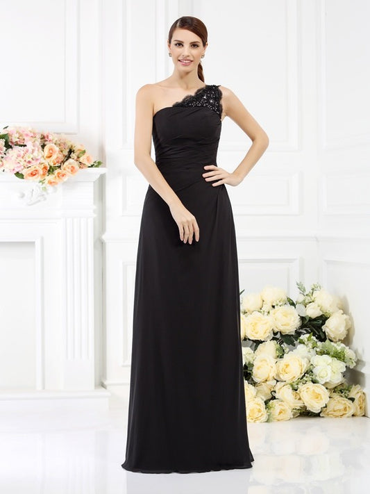 A-Line/Princess One-Shoulder Sleeveless Pleats Short  Woven Satin Bridesmaid Dresses