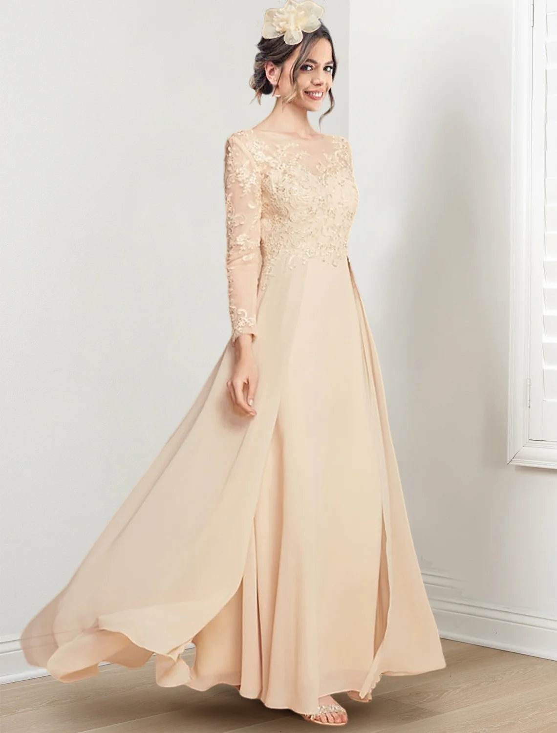 A-line/Princess Jewel Neck Mother of the bride dress