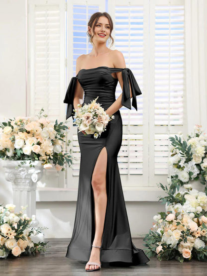 Women's V-neck sleeveless slit formal attire cocktail party ball long wedding guest dress