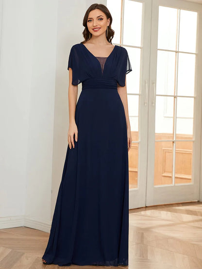 Women's A-Line Empire Waist Maxi Chiffon Evening Dress