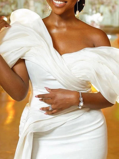 Trumpet/Fishtail Off Shoulder Wedding Dress