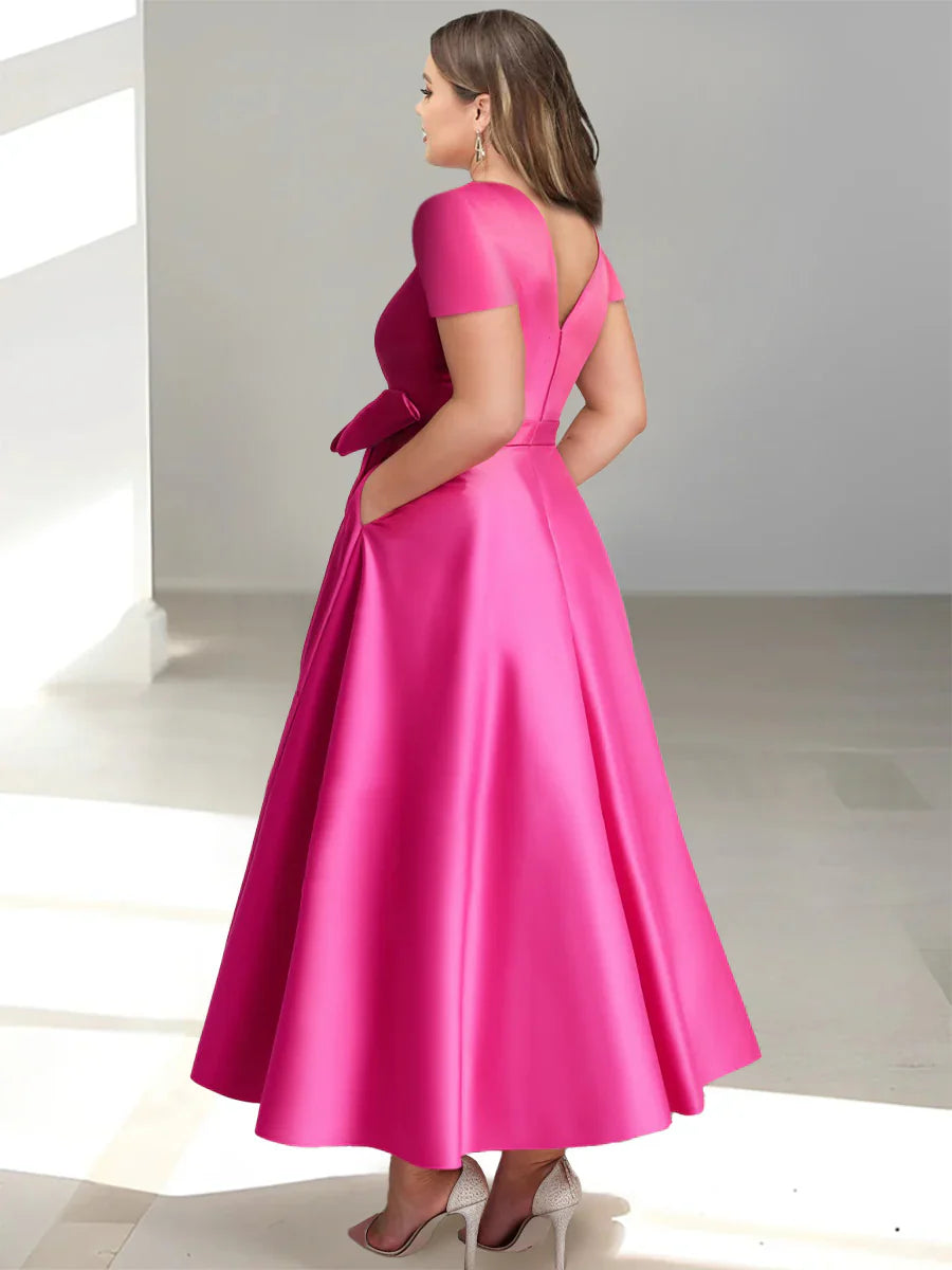 A-line/Princess V-neck Large with Pocket Mother of the bride dress