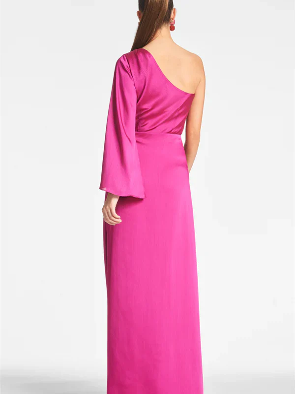 Tight fitting/column shoulder to ground length mother of the bride dress