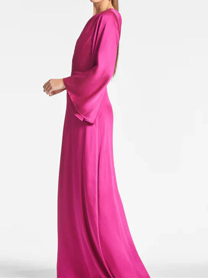 Tight fitting/column shoulder to ground length mother of the bride dress