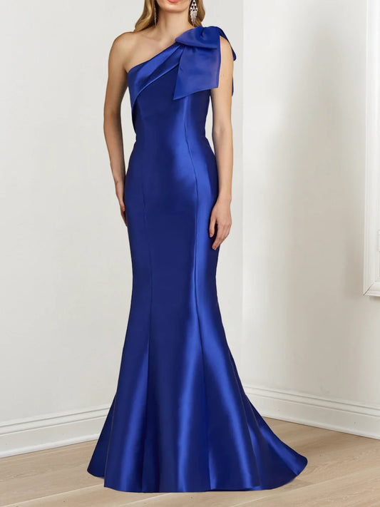 Tight fit/straight V-neck beaded long evening dress