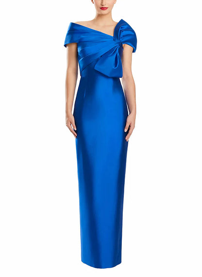 Tight fit/straight leg shoulder to ground length, mother of the bride dress