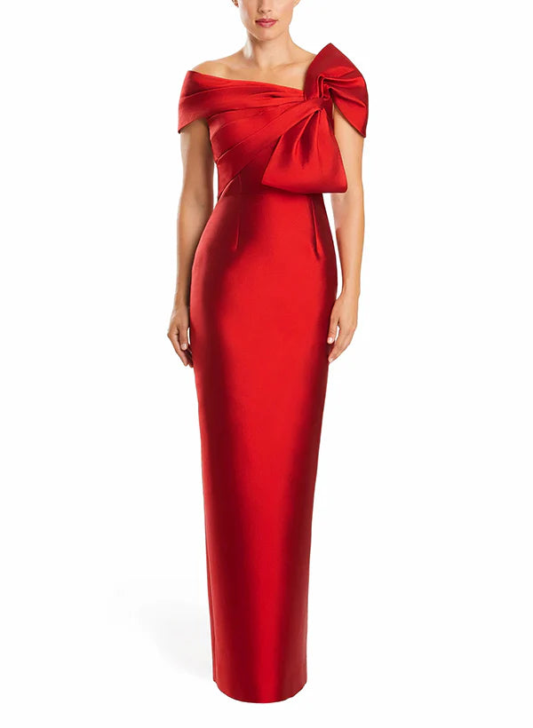 Tight fit/straight leg shoulder to ground length, mother of the bride dress