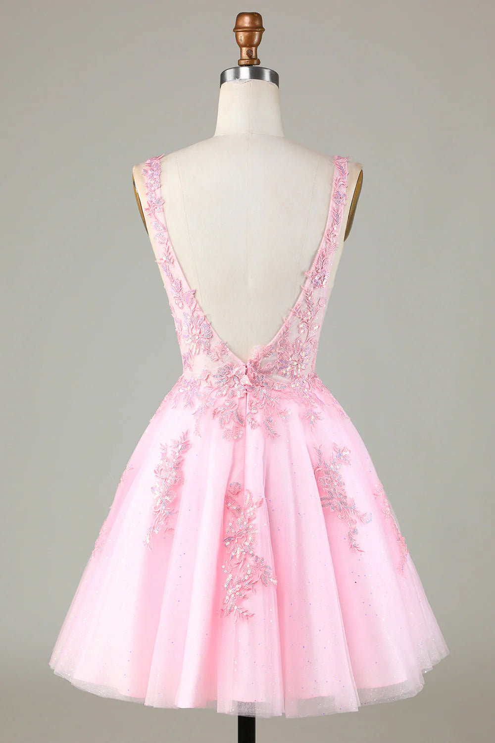 Pink Sparkling Cute Cocktail Dresses with Decals