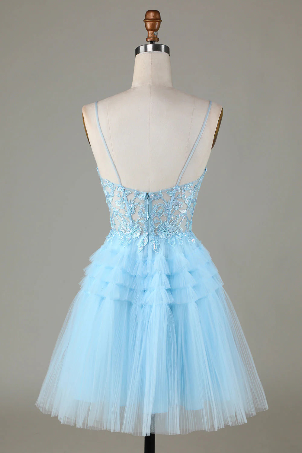 Blue Sparkling Cute Cocktail Dresses with Decals – LD Dress