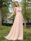 A-Line/Princess Stretch Crepe Ruched Halter Sleeveless Floor-Length Bridesmaid Dresses main image 0