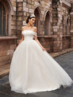Off-the-shoulder Ruched Tulle A-line Dress Periwinkle