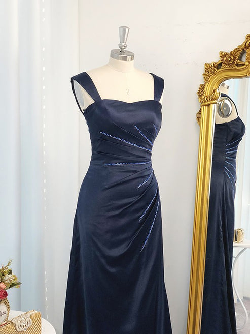 A-Line/Princess Straps Ruched Floor-Length Baby Shower Bridesmaid Dresses with Pleats main image 1