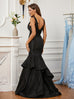 Trumpet/Mermaid Sweep/Brush Train V-neck Sleeveless Stretch Crepe Ruched Dresses