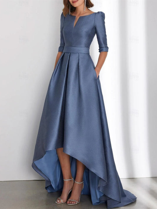 A-line/Princess Half Sleeves Asymmetric Pocket Mother of the bride dress