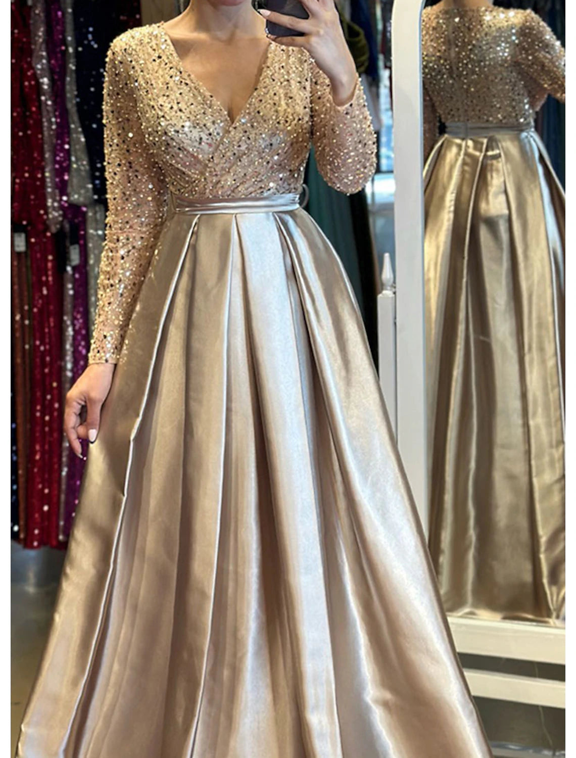 A-Line Evening Gown Elegant Dress Wedding Wedding Guest Court Train Lo