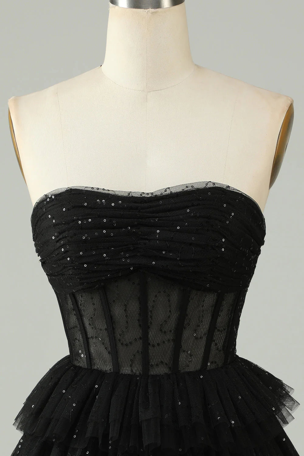 Black A Line strapless backless corset Cocktail Dresses – LD Dress