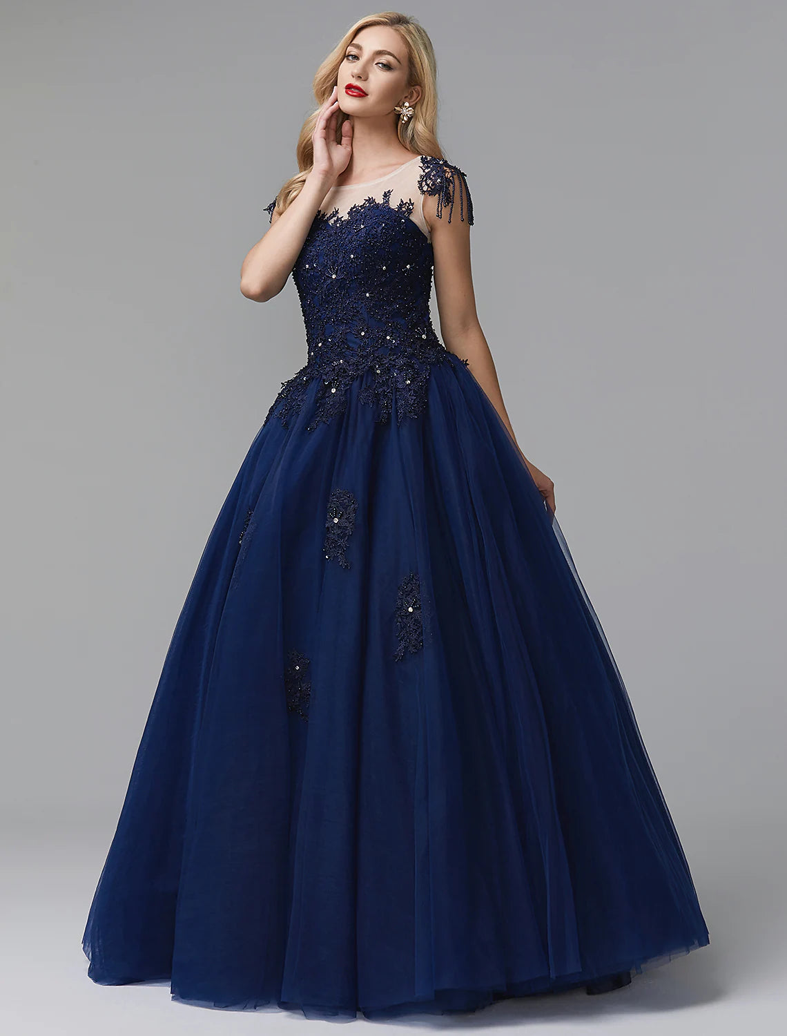 Ball Gown Prom Dresses Sparkle Dress Quinceanera Chapel Train Long Sleeve Off Shoulder Satin with Beading Appliques
