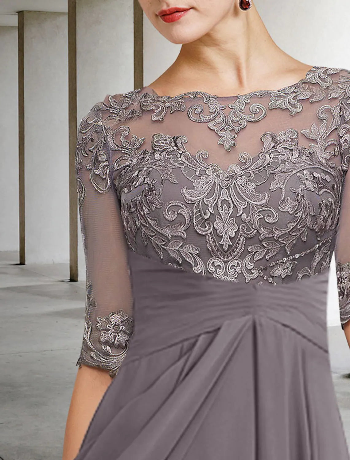 A-Line Mother of the Bride Dress Plus Size Elegant Asymmetrical Ankle