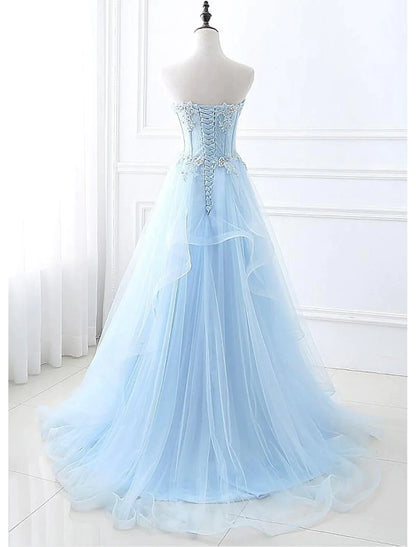 A-Line Sexy Engagement Prom Birthday Dress Strapless Sleeveless  Lace Pleats